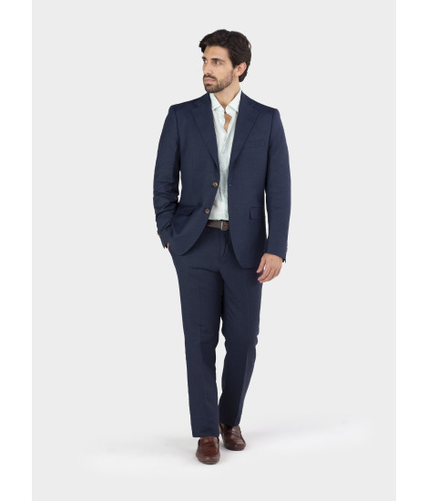 BLUE LINEN BLAZER | JOHN TWEED TAILORED