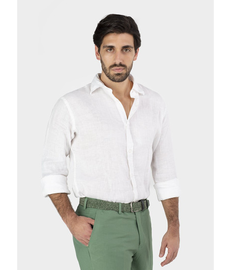 Camisa Linho Branca | John Tweed Tailored